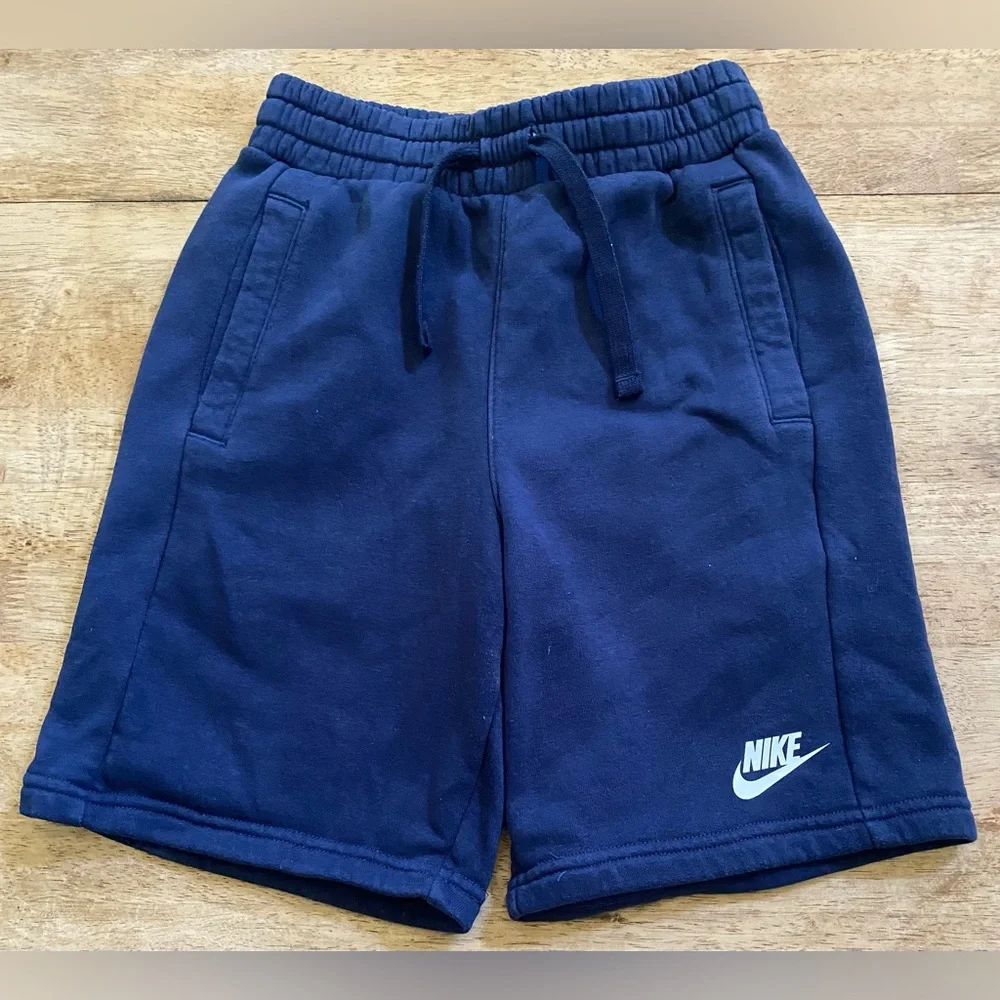 Nike Sportswear Cub Kid’s Unisex Small Navy French Terry Shorts